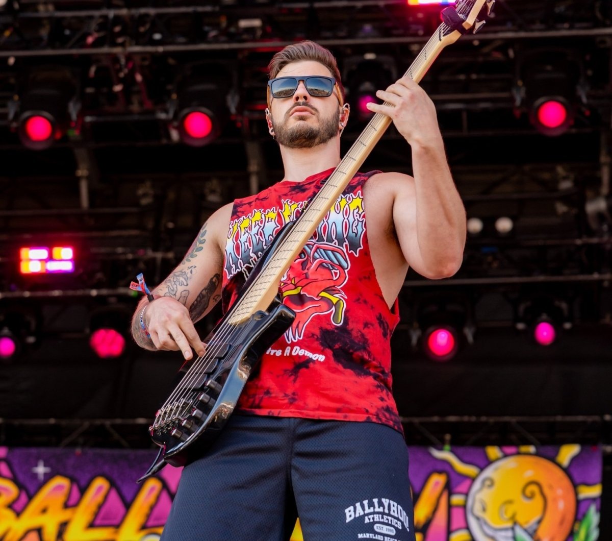 Ballyhoo! bass player at Oceans Calling